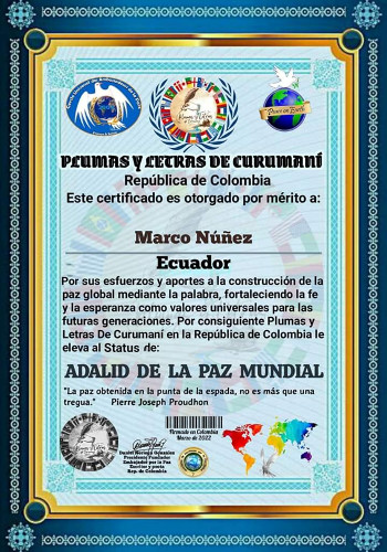 diploma de Marco Antonio Núñez