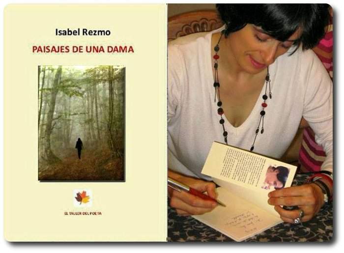Isabel_Redmo-Firmando ejemplares de su  poemario Paisajes de una Dama  